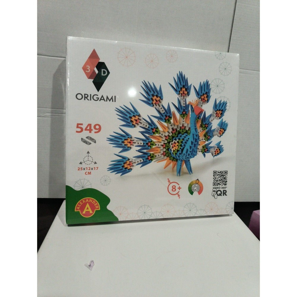 Origami 3D 501831- 3D Origami Peacock - Beautiful 3D Paper Sculpture w/Paten New